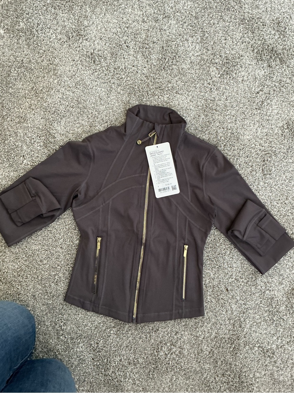 lululemon athletica Girls' Dark Gray Jacket with Gold Zippers